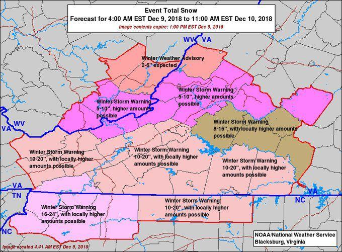 Nws Increases Forecast To 16 24 Inches Of Total Snow News