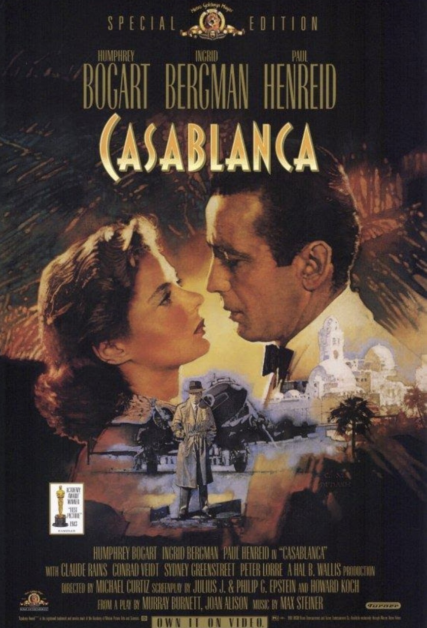 Vintage Casablanca Movie Poster// Classic Movie Poster//Movie Poster//Poster Rep 