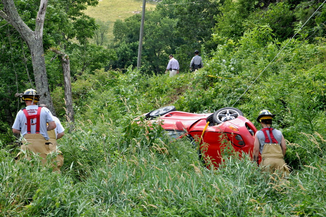 Sports Car Wrecks Over Bank Causes Power Outage News
