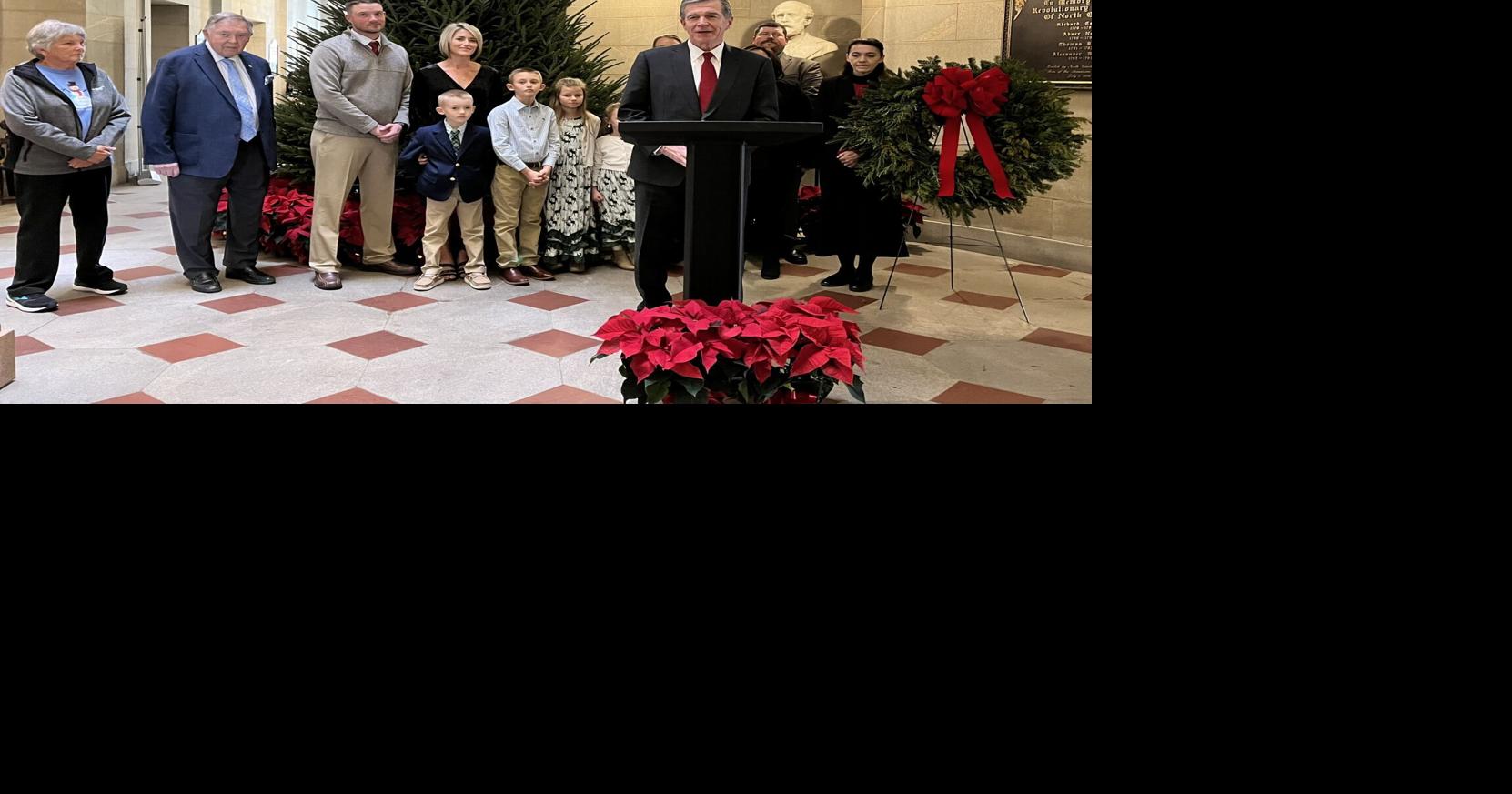 Cline Church Nursery of Fleetwood presents Christmas tree to Governor