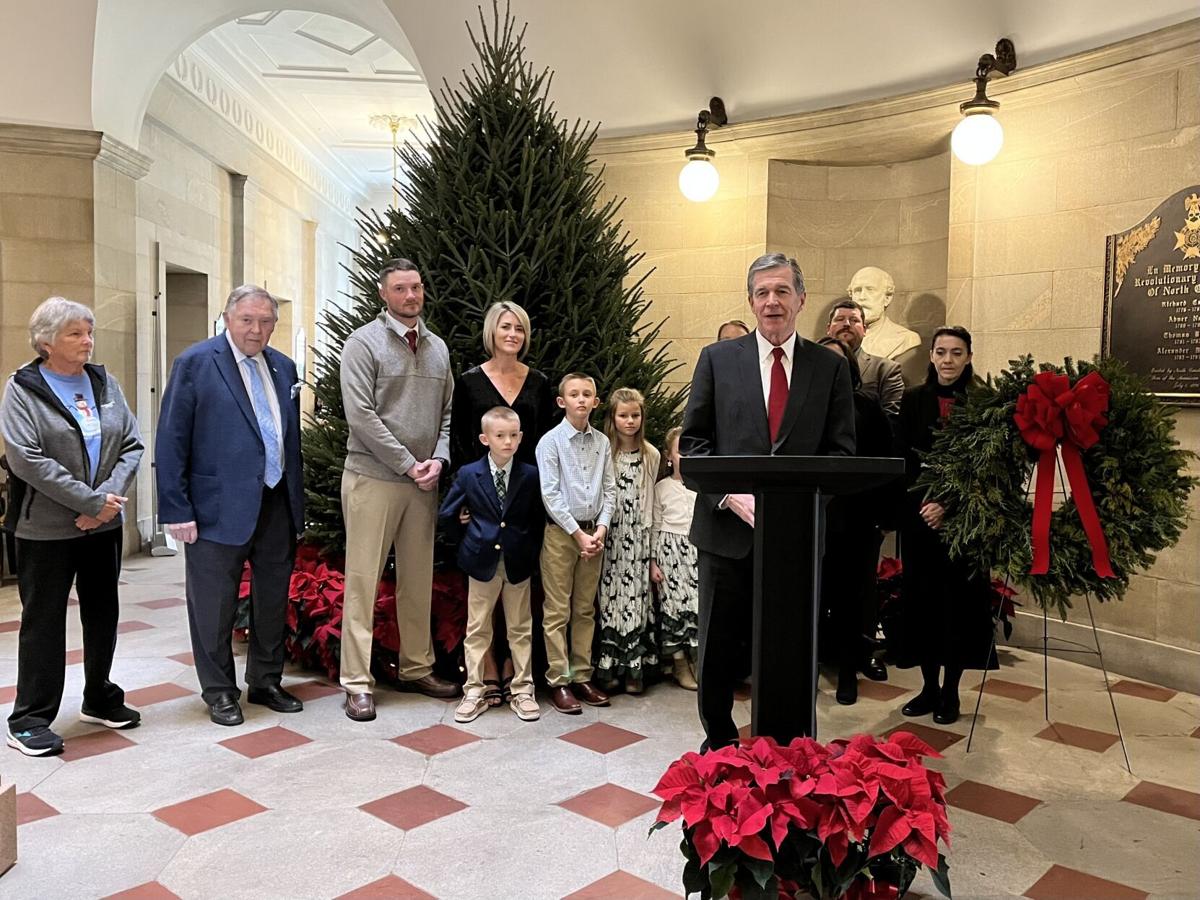 Cline Church Nursery of Fleetwood presents Christmas tree to Governor