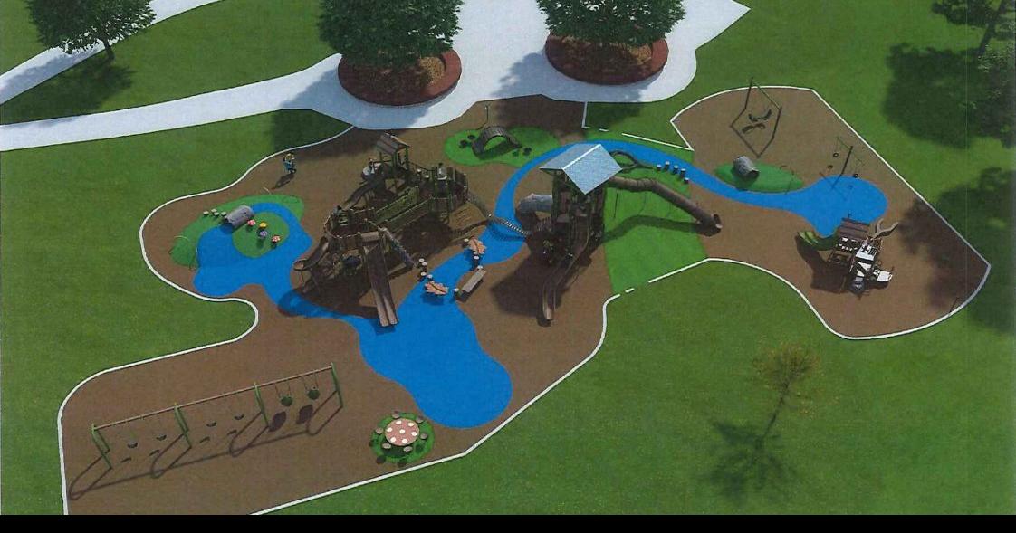 Blowing Rock Rec Center, Memorial Park Playground approach construction