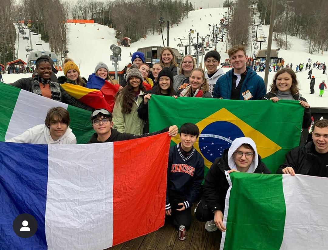 Rotary Exchange students from 11 countries converge to ski in Blowing