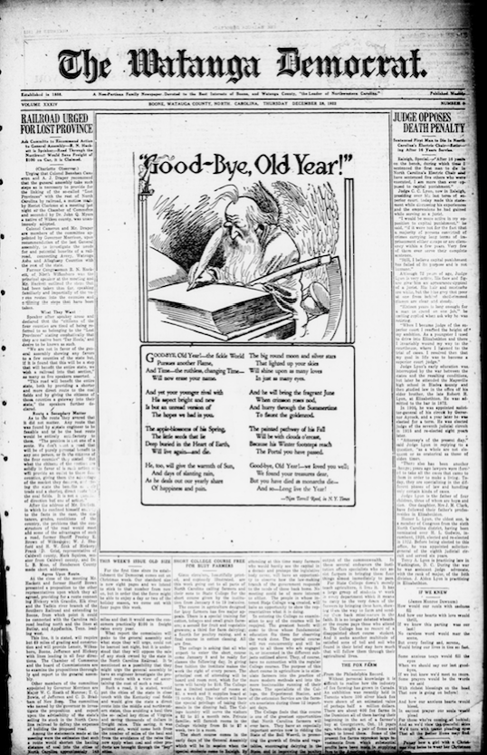New Watauga Democrat archives available The Digital Watauga Project