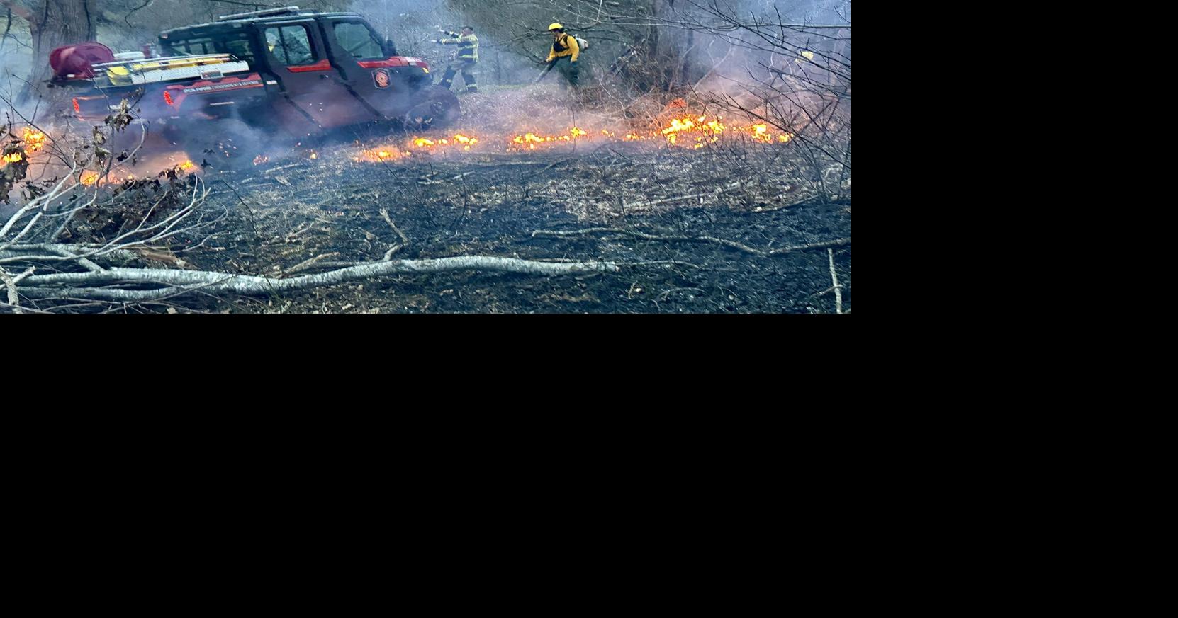 Wind-driven brush fire burns 2 acres in Zionville | Local News ...