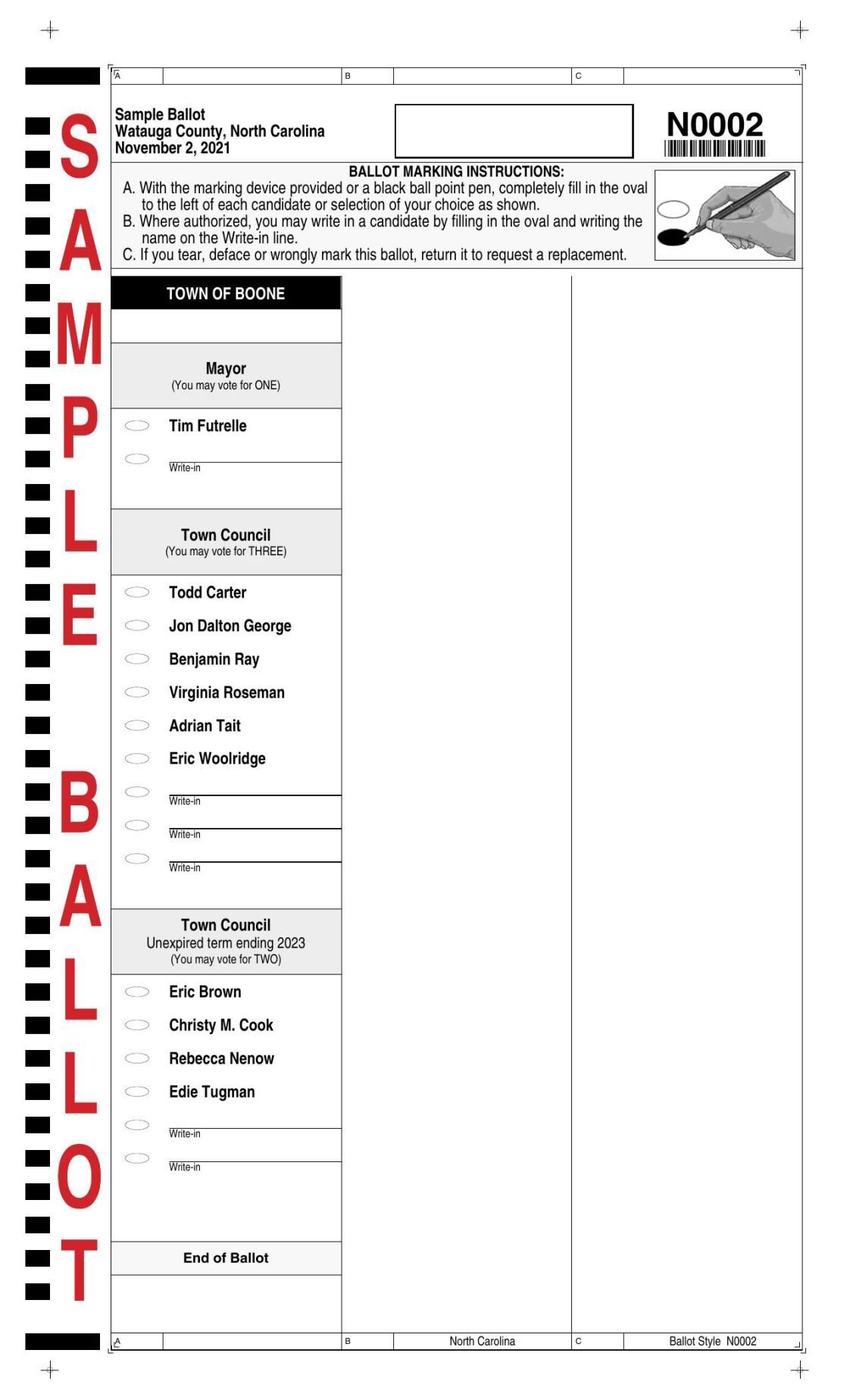 Boone Sample Ballot