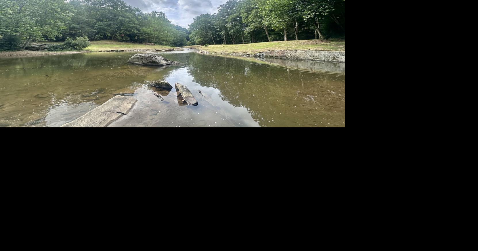 Watauga River flowing smoothly after work finishes up around old Shull ...