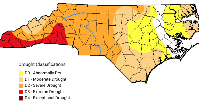 Watauga County under a severe drought