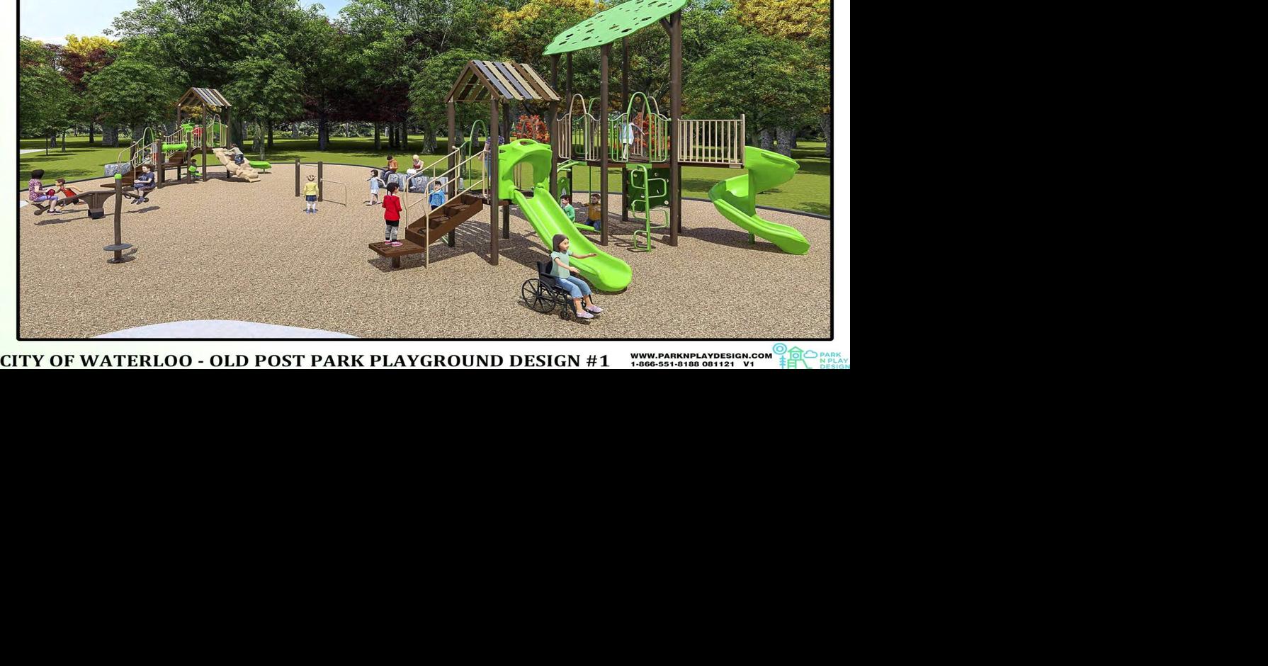 Two playground options for Old Post Park in Waterloo