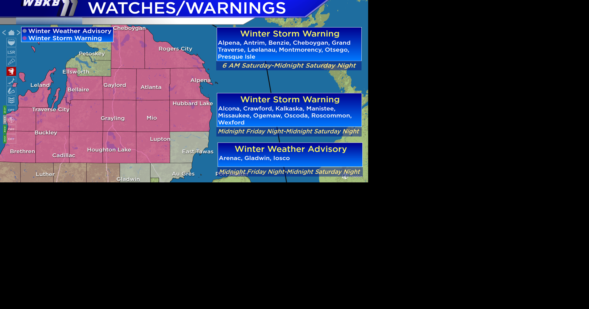 Winter Storm Warnings issued for most of Northern Michigan Weather