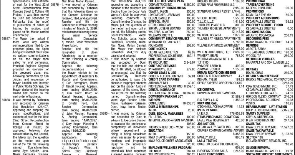 Cedar Falls, City of - Legals - Ad from 2026-03-26