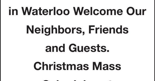 CATHOLIC PARISHES OF WATERLOO - Ad from 2025-12-20
