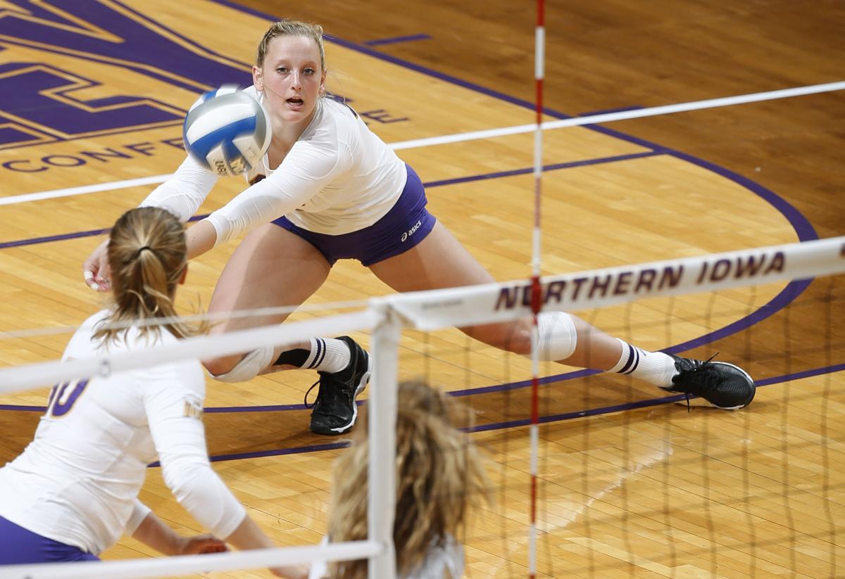 College volleyball UNI sweeps Northern Illinois in home opener