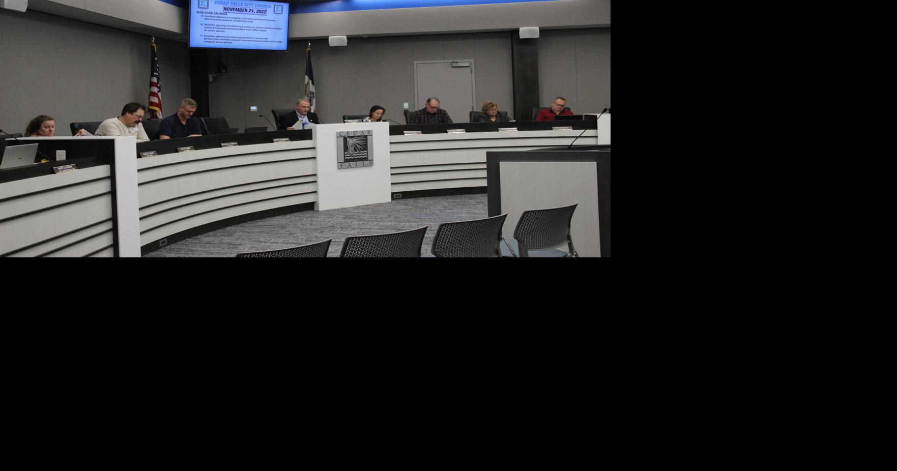 Inside the newly remodeled Cedar Falls City Hall council chambers
