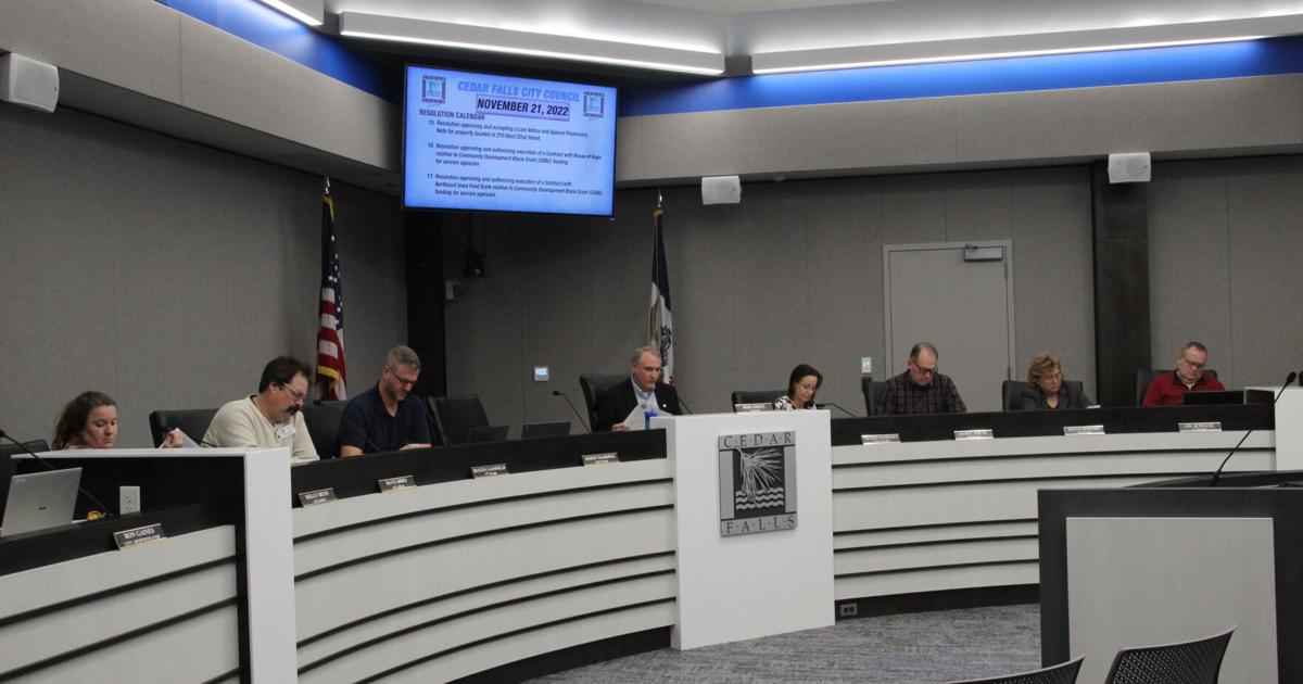 Inside the newly remodeled Cedar Falls City Hall council chambers