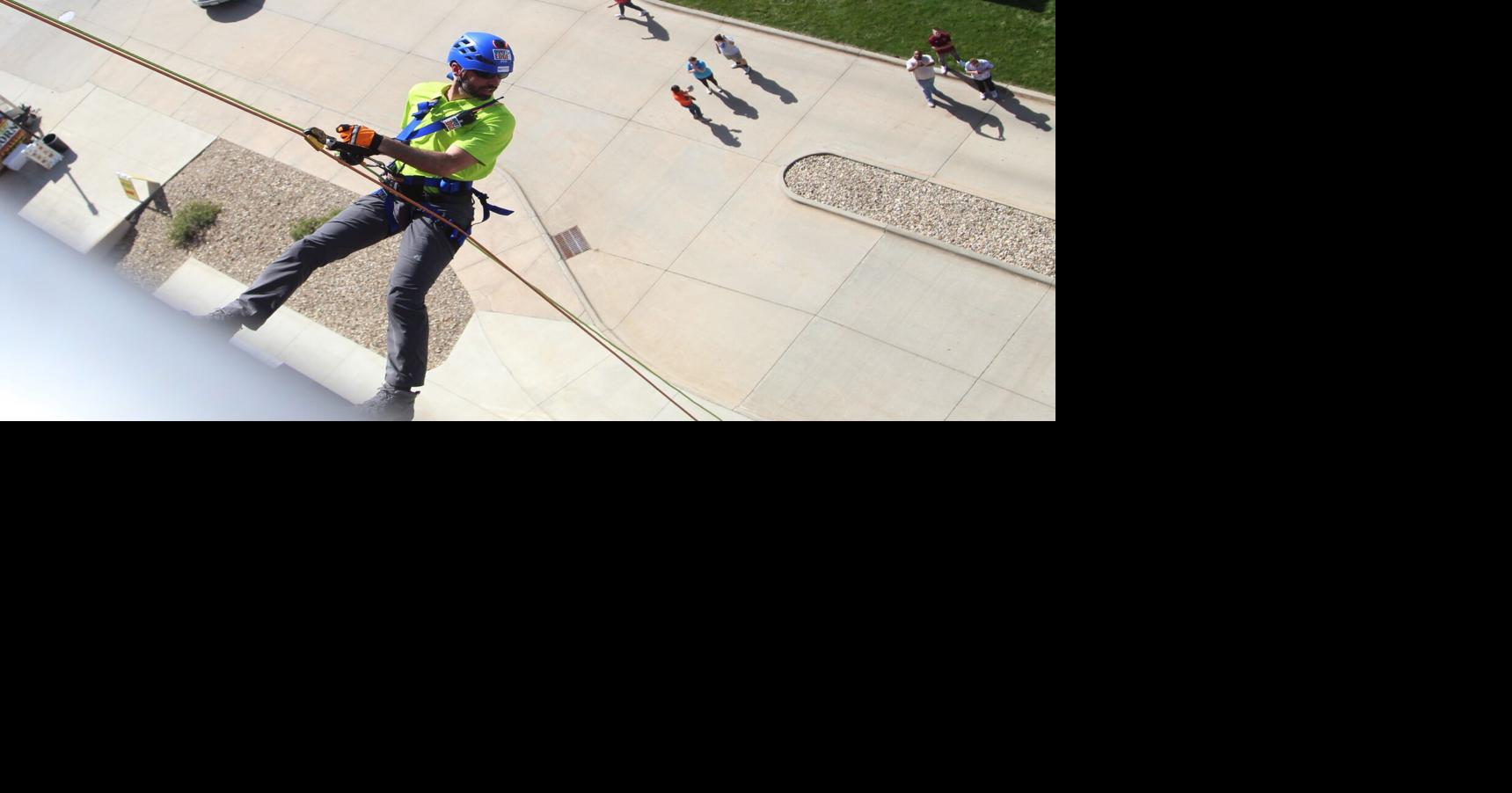 Donors rappel down TechWorks building for United Way