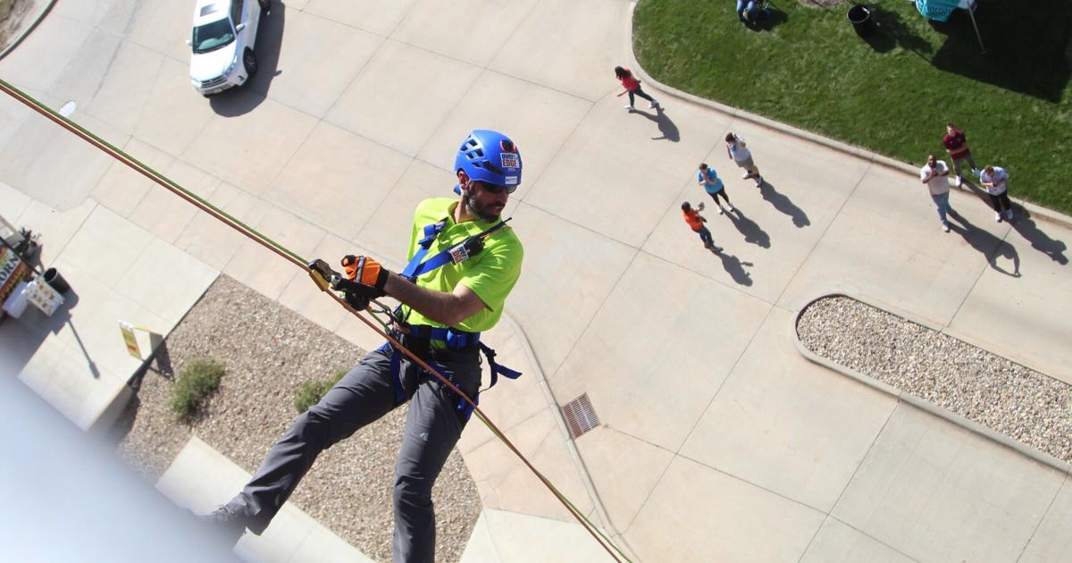 Donors rappel down TechWorks building for United Way