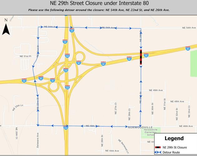 Update: Temporary closure of NE 29th Street just east of the Northeast Mixmaster now set for Tuesday, Oct. 13