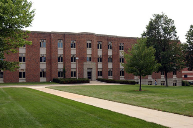 Baker Hall comes down on UNI campus