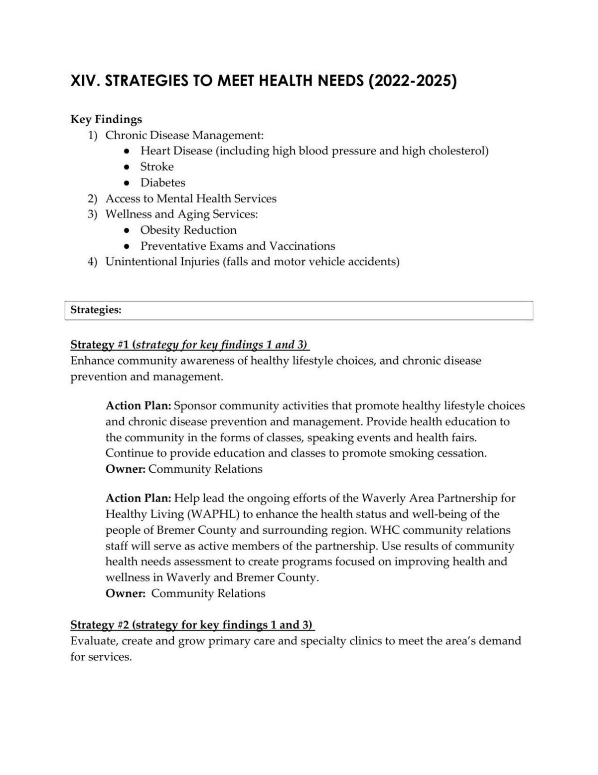 WHC Action Plan
