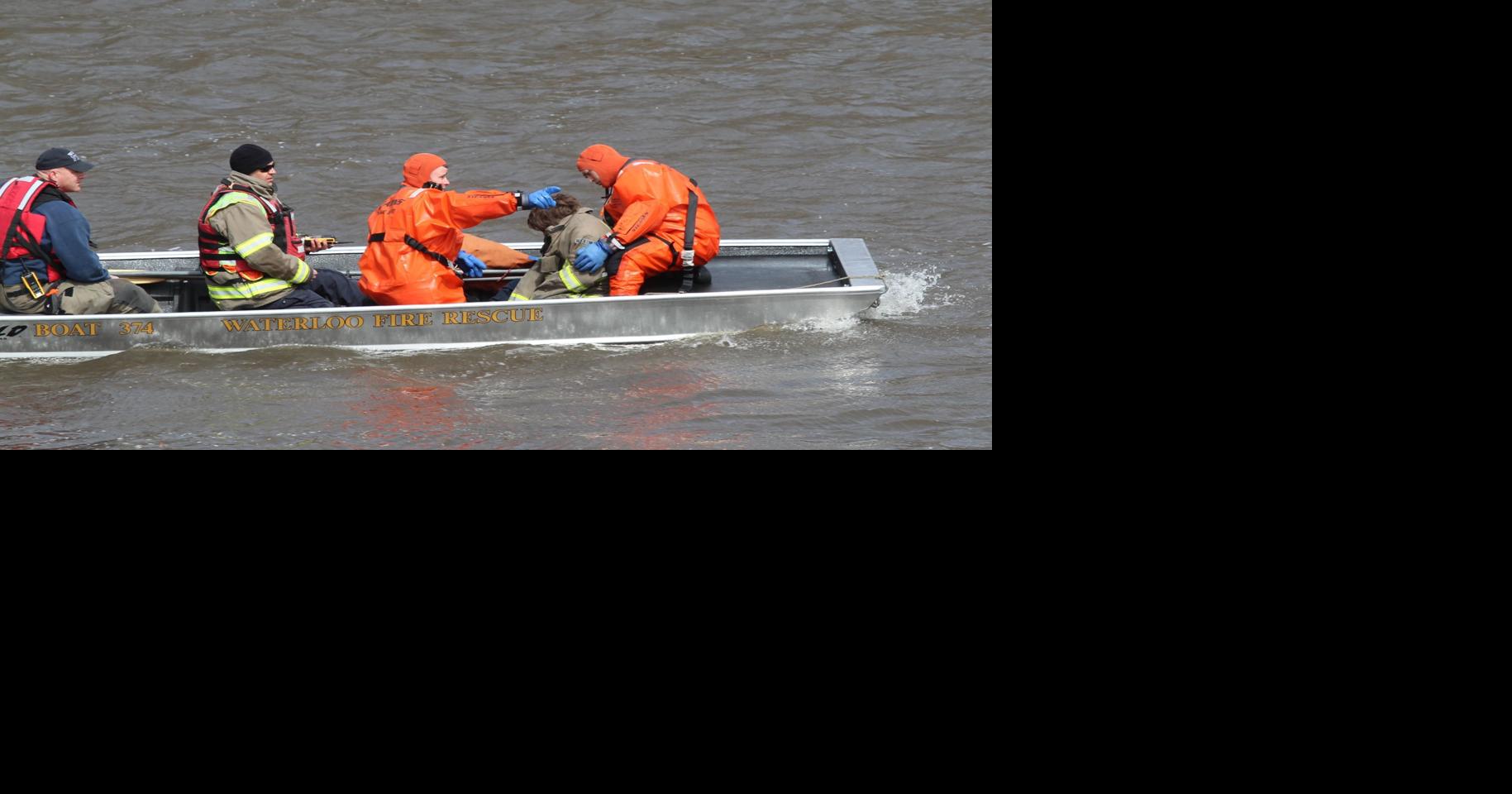 UPDATE: Two rescued after boat overturns on Cedar River in Waterloo ...