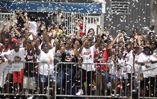 Heat celebrate with parade through downtown Miami