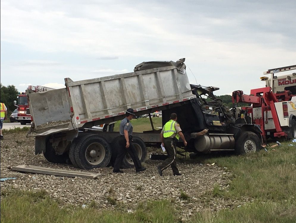 Truck driver hurt in Highway 20 crash in Waterloo