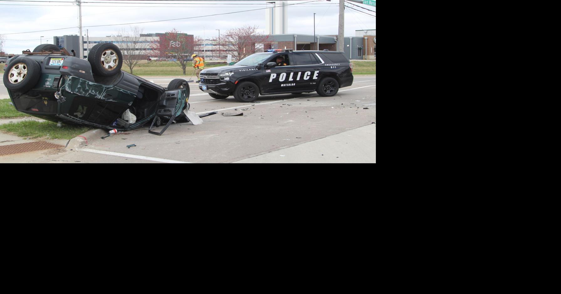 One driver injured in Waterloo rollover crash