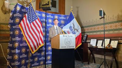 Auditor Rob Sand news conference