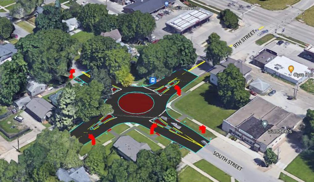Miniroundabout coming to intersection of West Ninth and South streets
