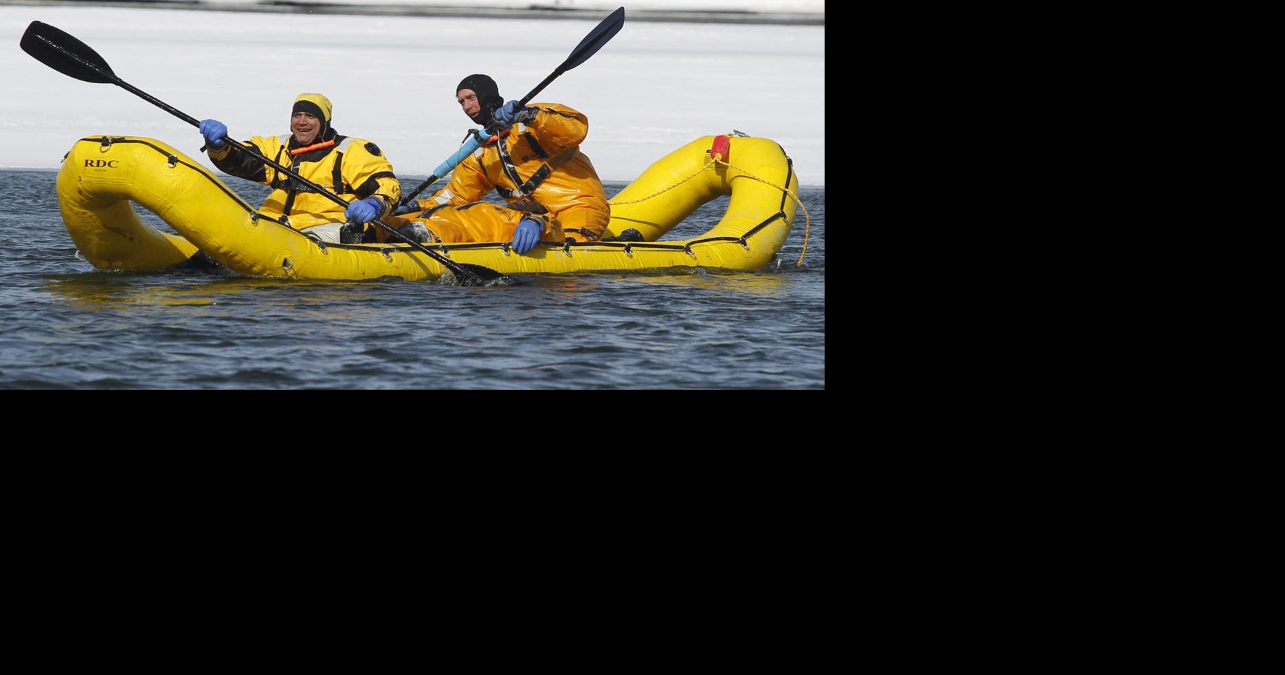 Waterloo firefighters hone ice rescue techniques