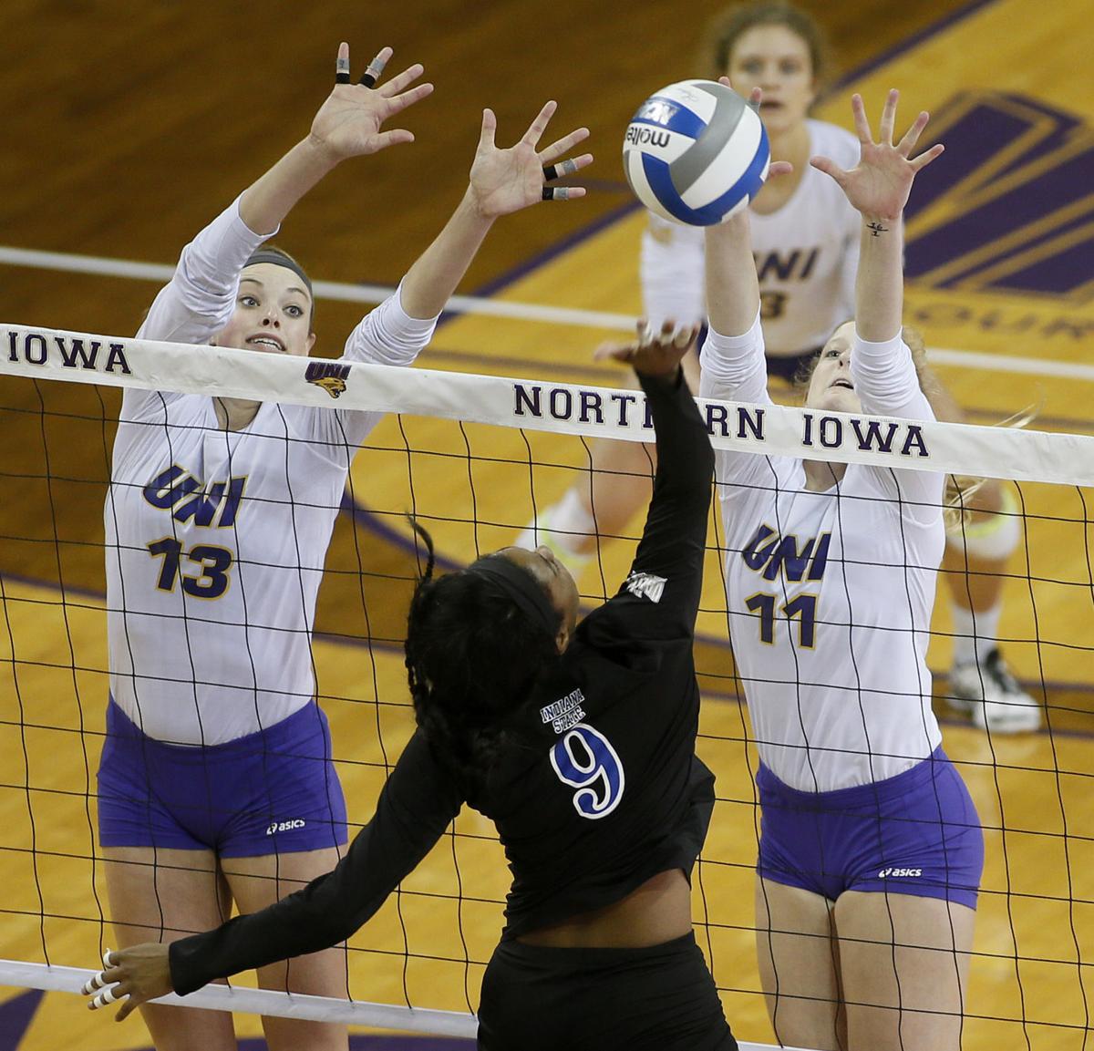 College volleyball UNI defeats Indiana State, 31 Volleyball