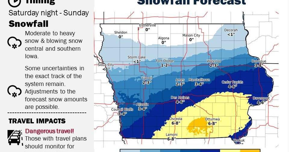 4-6 inches of snow to hit Cedar Rapids, Des Moines, southern Iowa