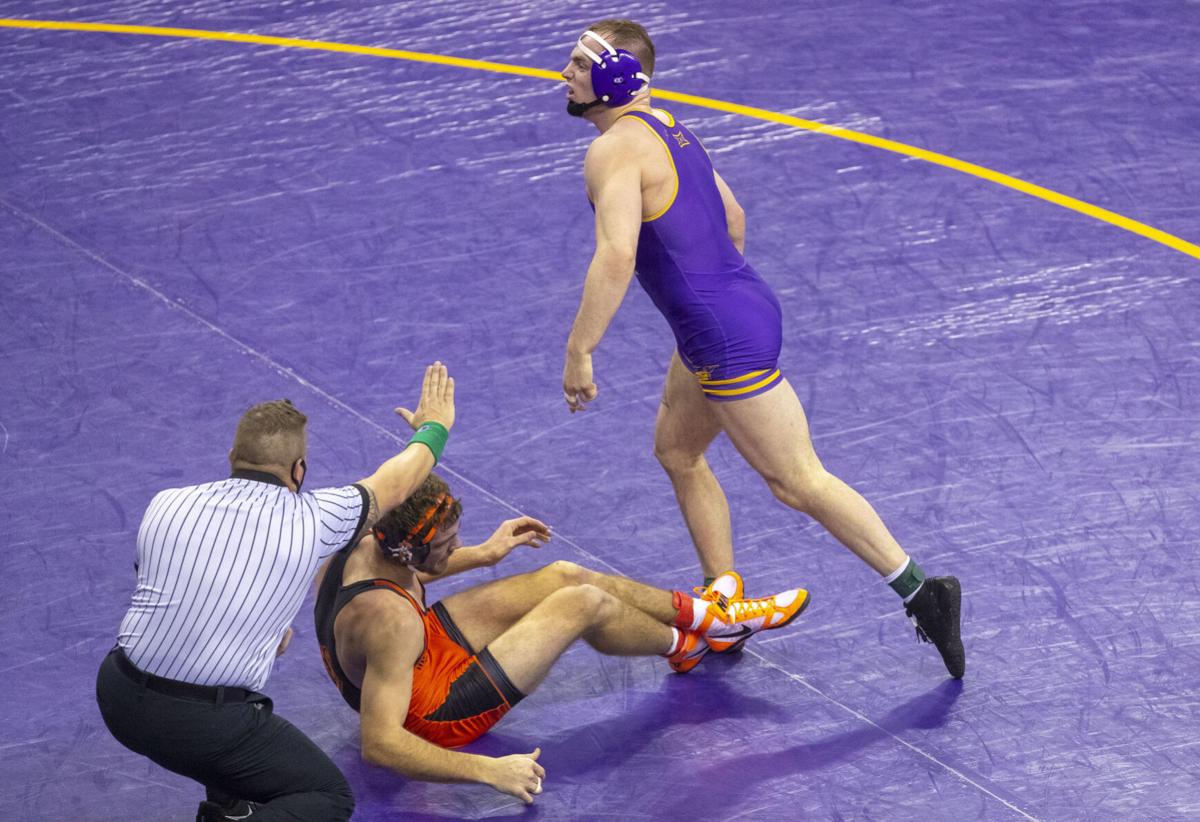 College wrestling Oklahoma State ropes UNI