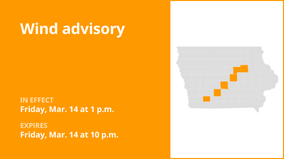 Update: Wind advisory affecting Central Iowa until Friday night
