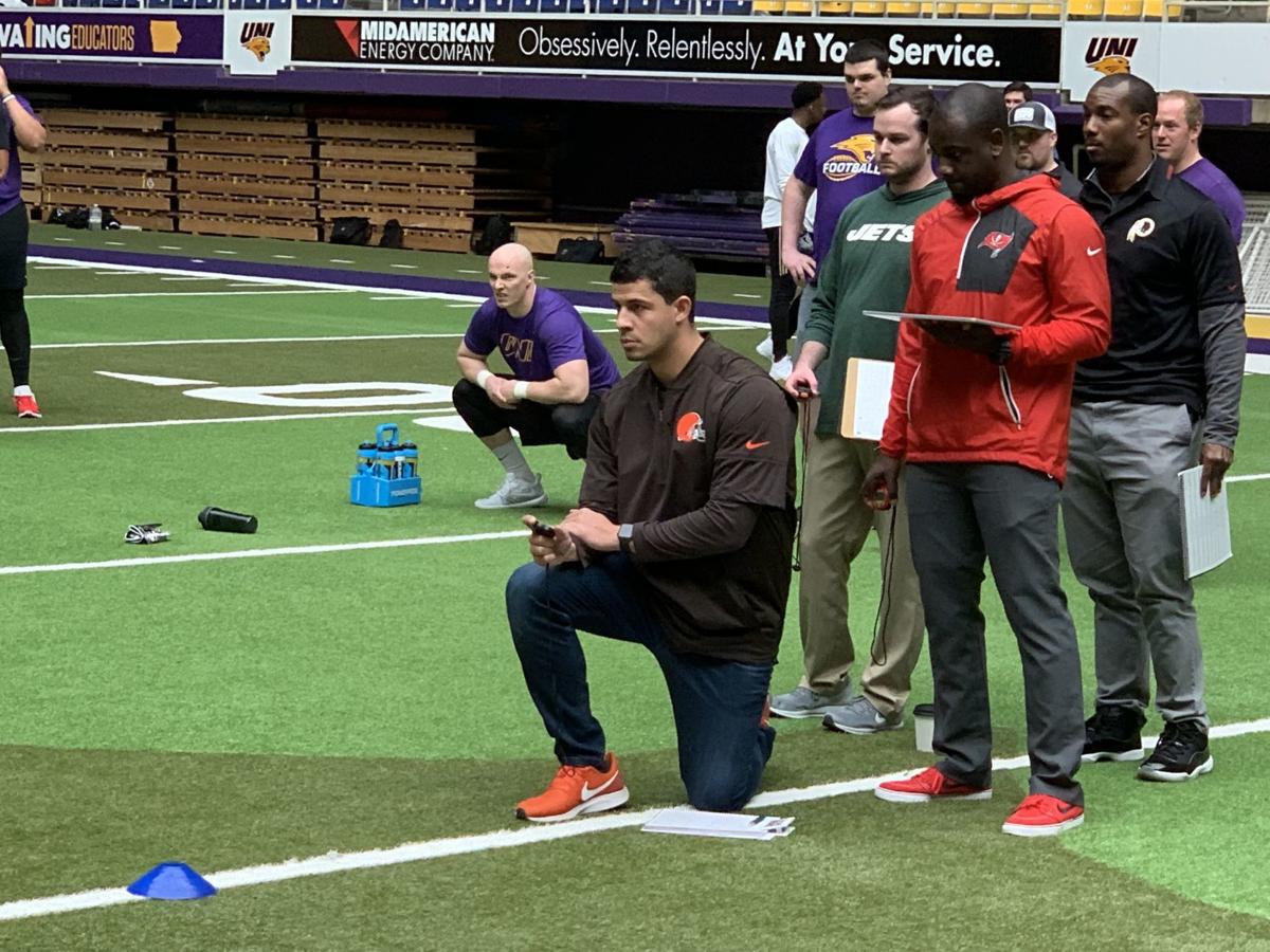 Uni Football Former Panthers Put Through Paces By Nfl