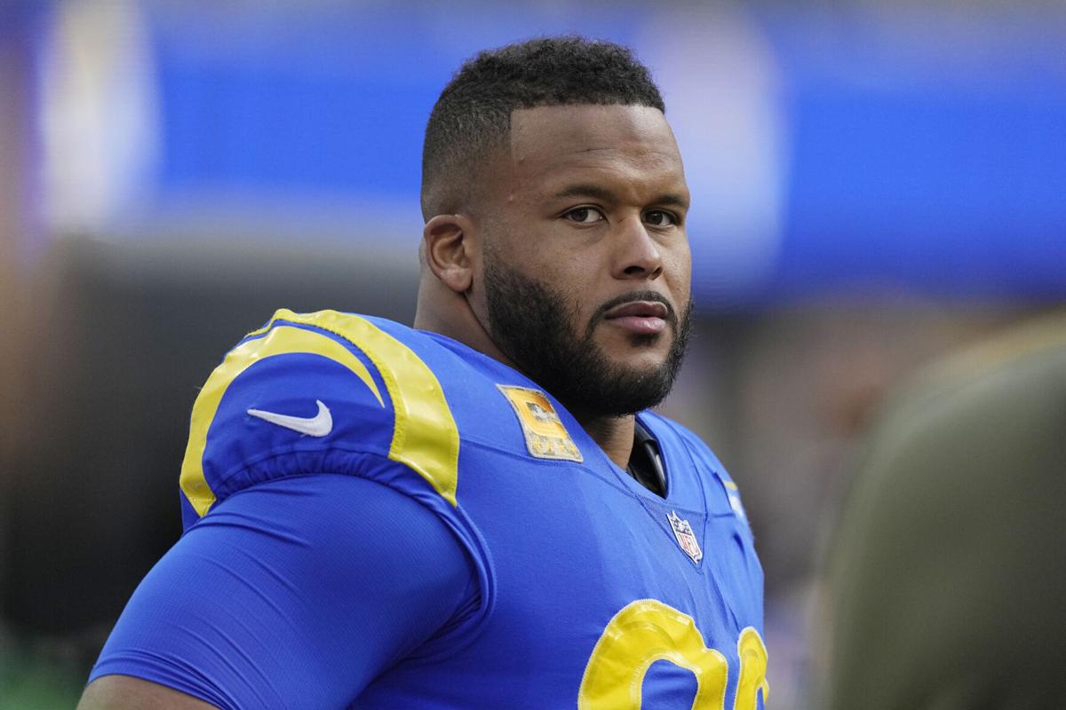 Super Bowl 2022: Aaron Donald points to ring finger after game
