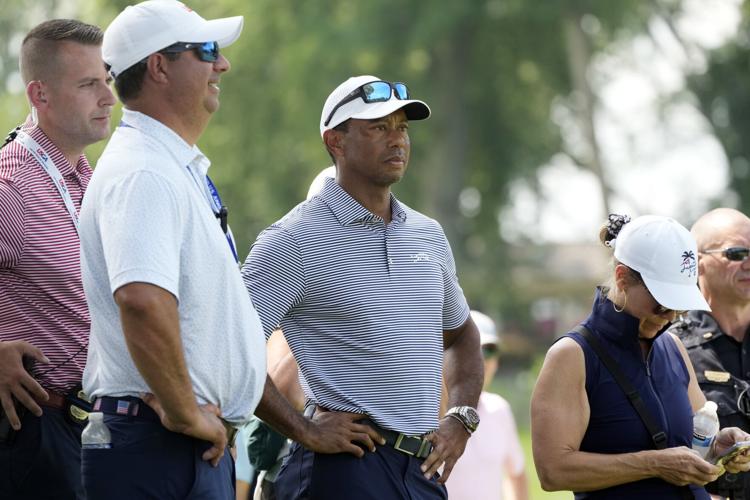 Tiger Woods watches son Charlie play at US Junior Amateur