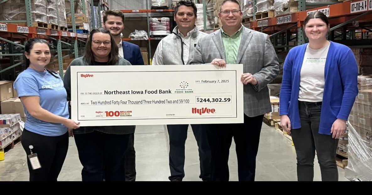 NE Iowa food bank receives $245K Hy-Vee donation for 100 Million Meals Challenge