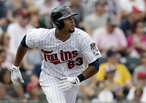 Minnesota Twins Aaron Hicks (32) during a game against the