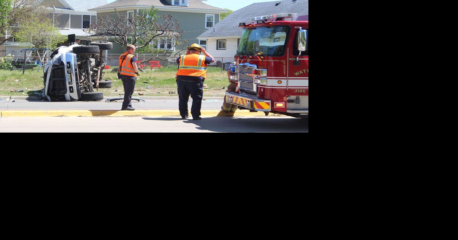 Person thrown from truck in rollover crash Monday in Waterloo