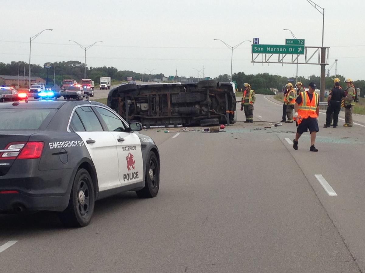 UPDATE WITH NAME One dead in Waterloo rollover crash near Crossroads