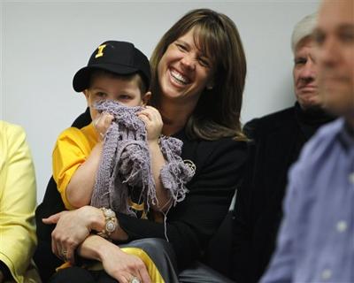 iowa wife mccaffery margaret coach basketball might team help fran bonds passion game wcfcourier 11df muscatinejournal