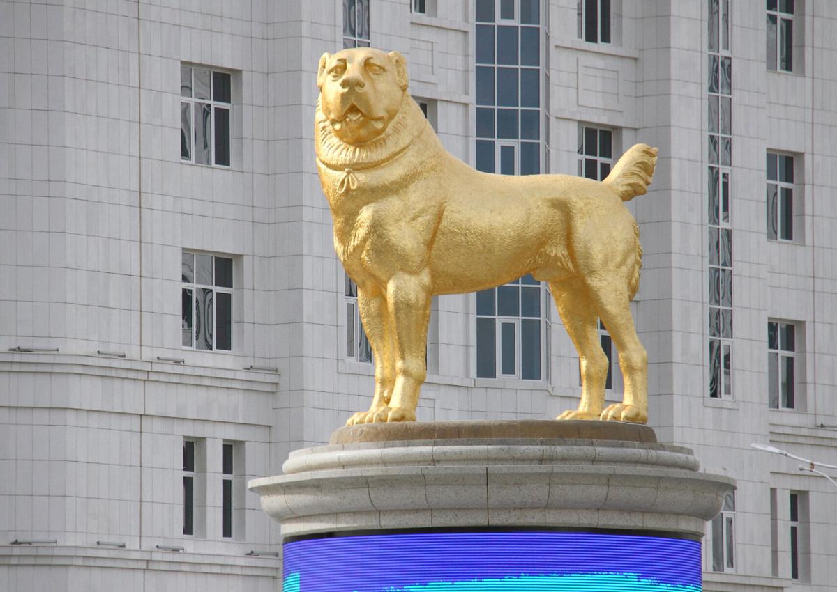Turkmenistan's authoritarian leader unveils huge golden ...