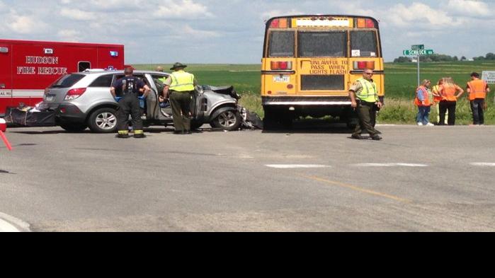 UPDATE WITH NAMES: Three hurt after bus-SUV accident near Hudson
