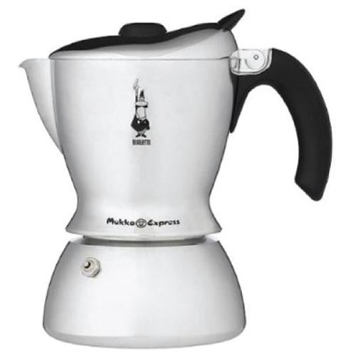 Italian-designed Bialetti 2-cup Mukka Express Stovetop Cappuccino Maker