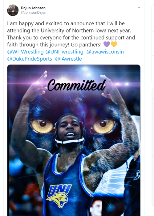 Dujan Johnson tweet