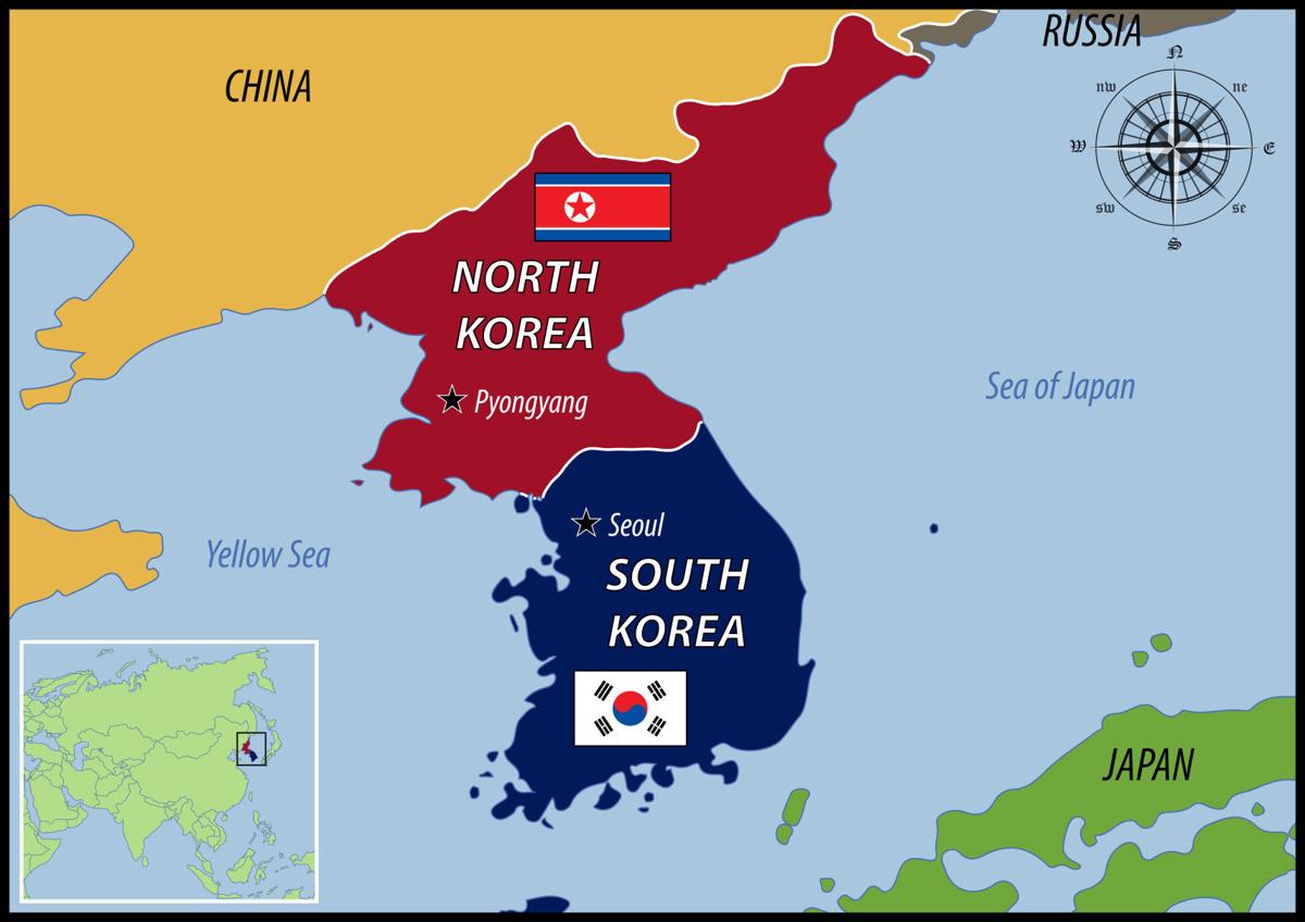карта кореи фото