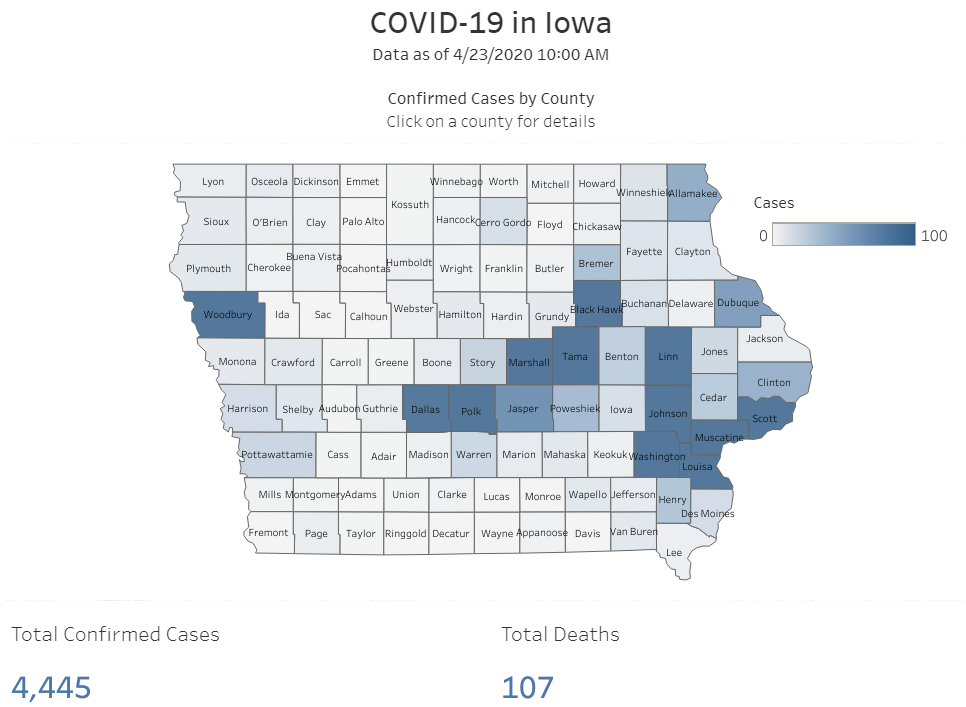 UPDATE Iowa sees largest 1day jump in cases, deaths Friday; Bremer