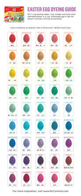 Mccormick Food Coloring Chart For Easter Eggs